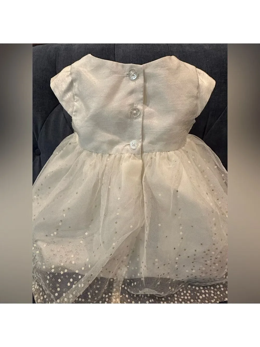 Special Occasion by Marmellata👸Ivory Tulle Dress w/Rose, Gold Sparkles & Ribbon